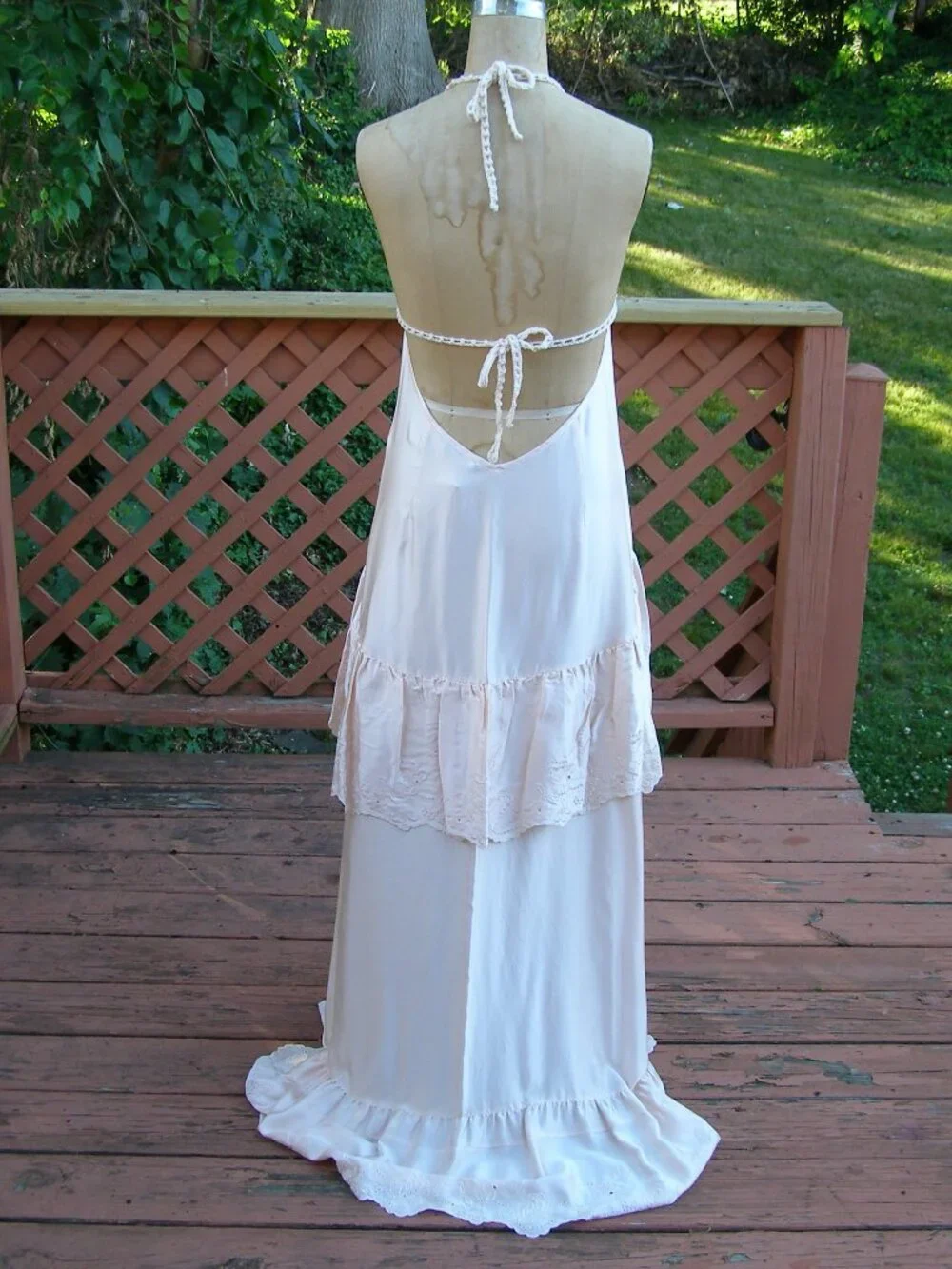 RARE nwt Patrizia Pepe size 8 Silk and Crochet Maxi Dress Light Petal Pink color - Picture 8 of 15